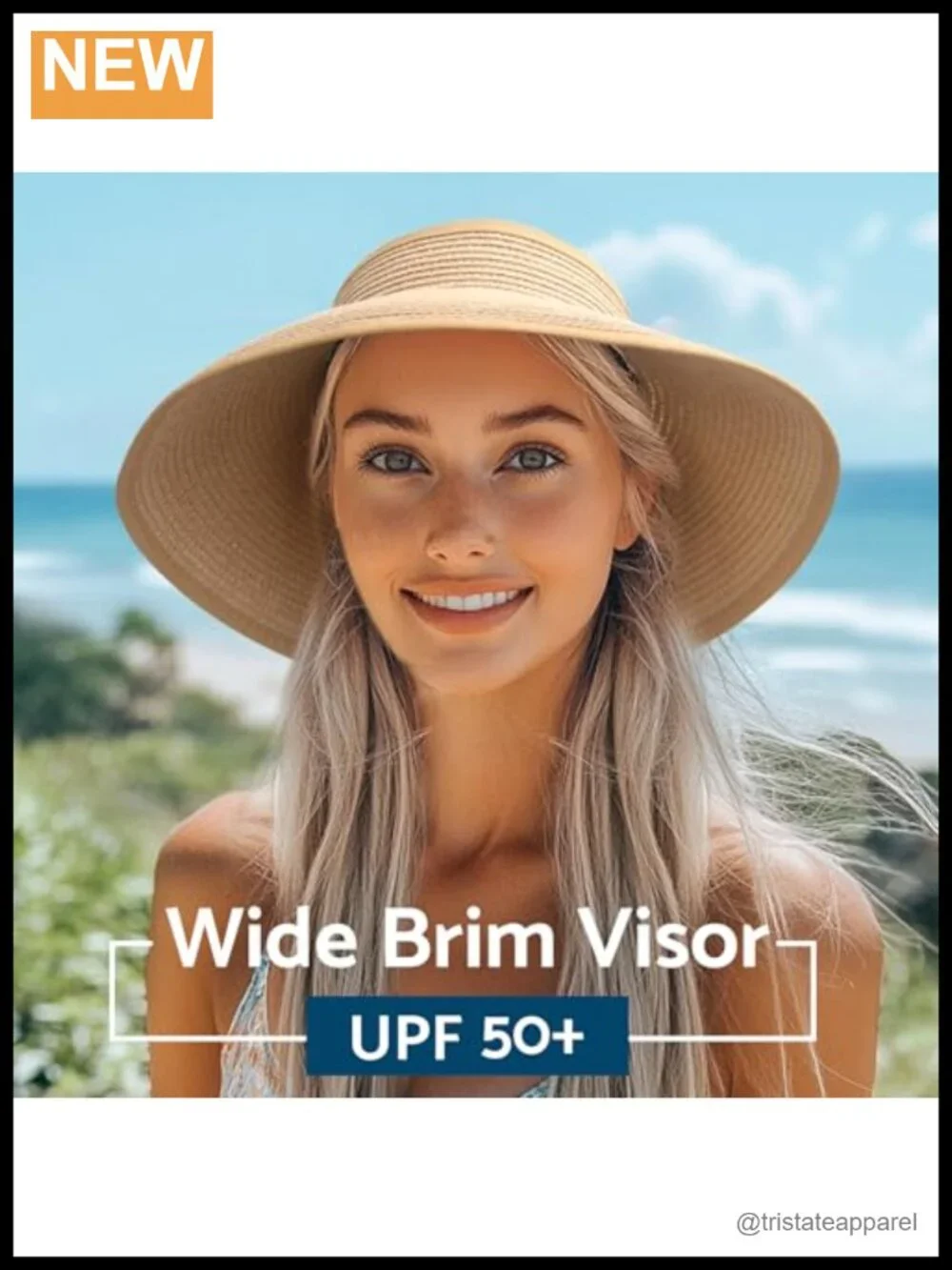 Wide Brim Roll-Up Beach Ponytail Sun Hat with UV Protection Packable Travel